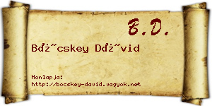 Böcskey Dávid névjegykártya