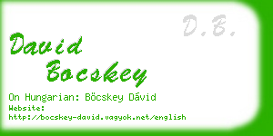 david bocskey business card
